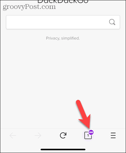 Indicateur de navigation privée dans Firefox pour iOS