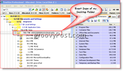 Image TreeSize affichant le rapport d'utilisation du disque dur