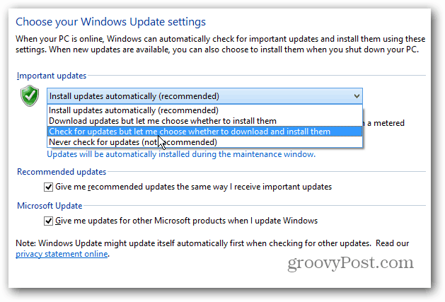 Faire en sorte que Windows 8 affiche une notification sur le bureau pour les mises à jour