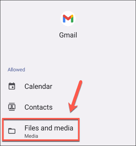 fichiers android gmail et paramètres multimédias