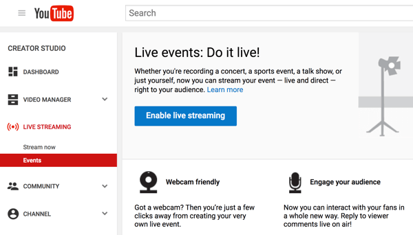 Configurez des Hangouts en direct avec YouTube Live pour réaliser votre interview vidéo.