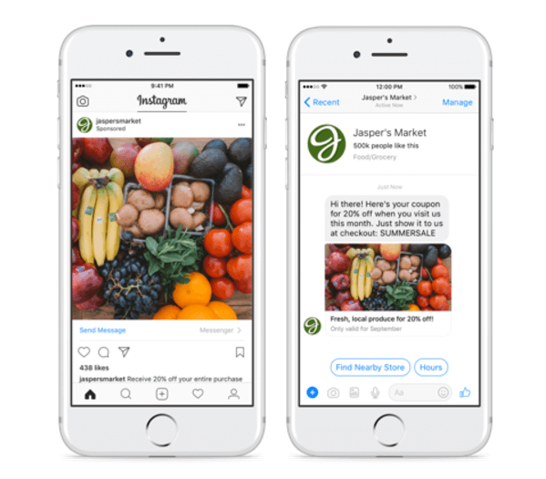 Facebook étend les publicités Click to Messenger à Instagram.