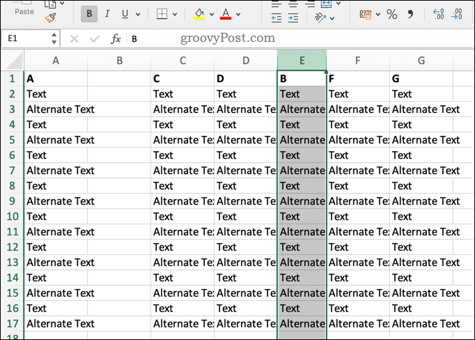 Remplacer une colonne Excel
