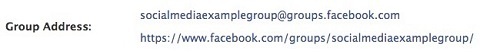popup d'URL personnalisée du groupe facebook