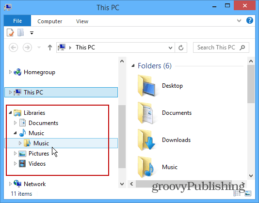 Conseil Windows 8.1: ramener les bibliothèques dans l'explorateur de fichiers