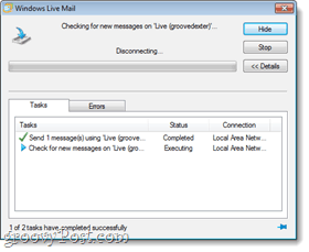 Test de synchronisation de messagerie Windows Live
