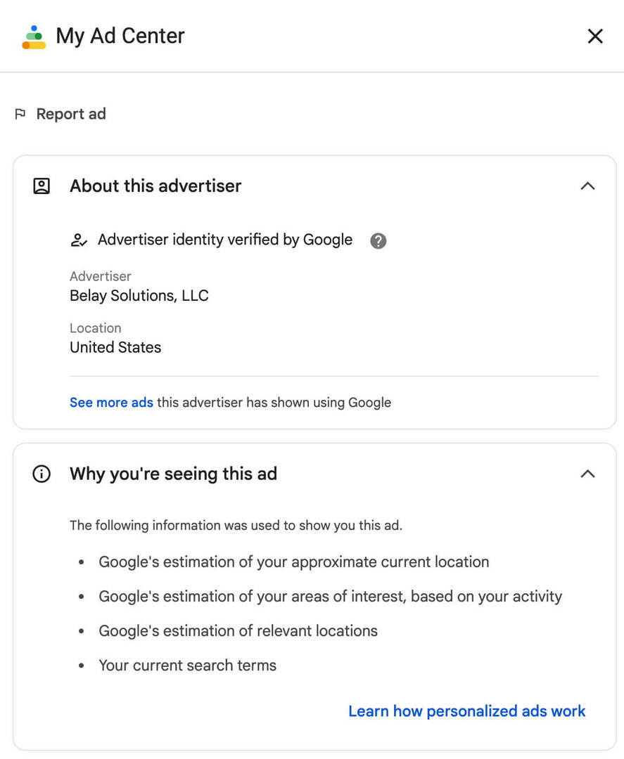 google-ads-transparency-center-youtube-about-this-advertiser-identity-belay-solutions-llc-search-terms-influed-ad-delivery-11