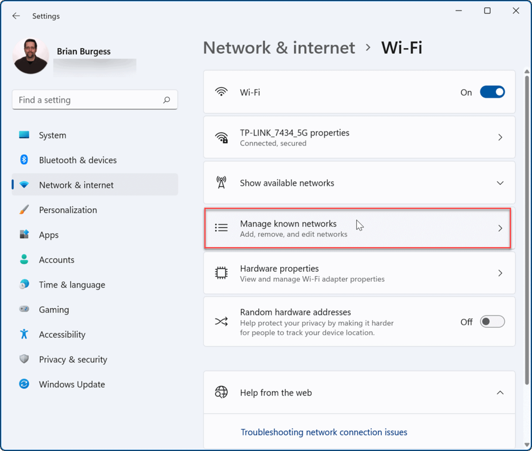 Oubliez un réseau Wi-Fi sur Windows 11