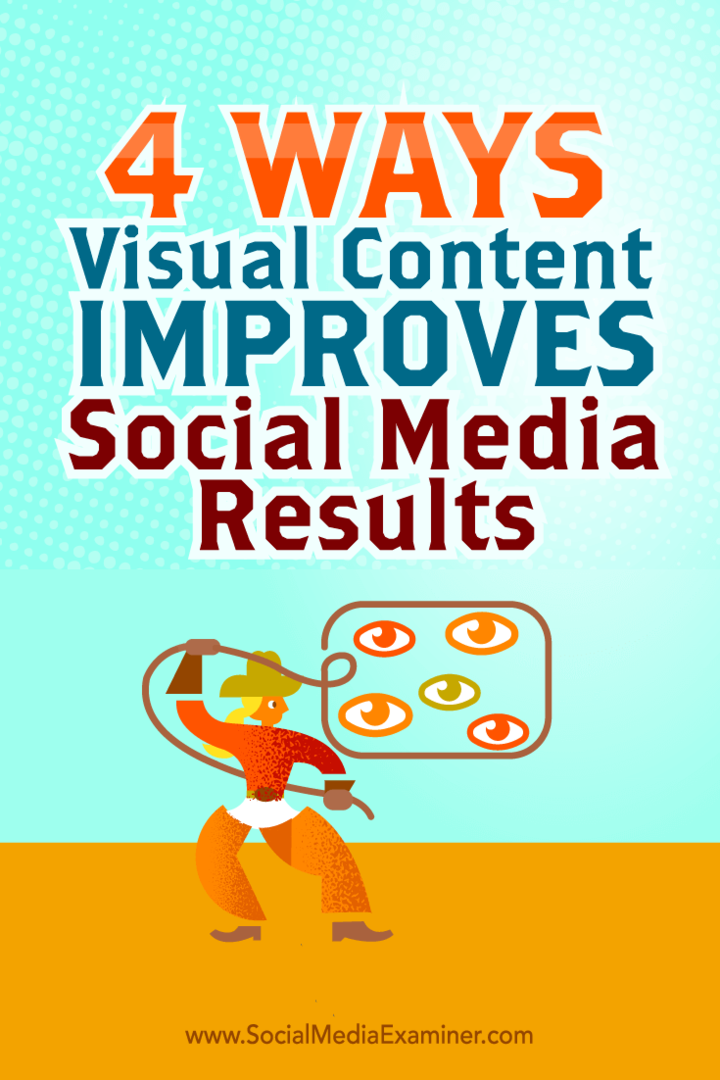 Conseils sur quatre façons d'améliorer les résultats de vos médias sociaux avec du contenu visuel.