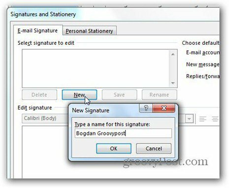 Outlook 2013 utilise le nom de la signature