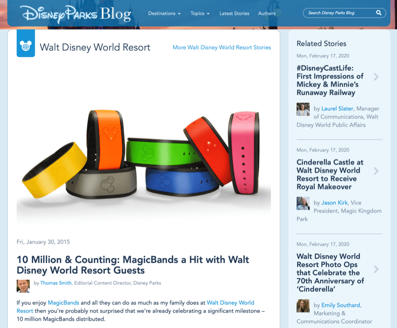 Article Disney MagicBand du blog Disney