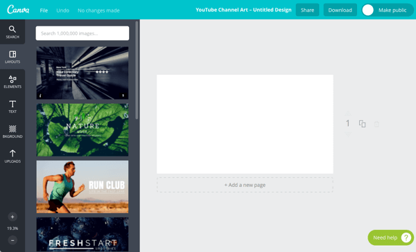 canva choisir la mise en page