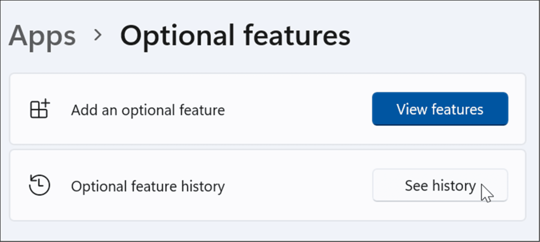 Voir l'historique des mises à jour en option