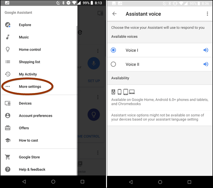 Modifier la voix de l'Assistant Google