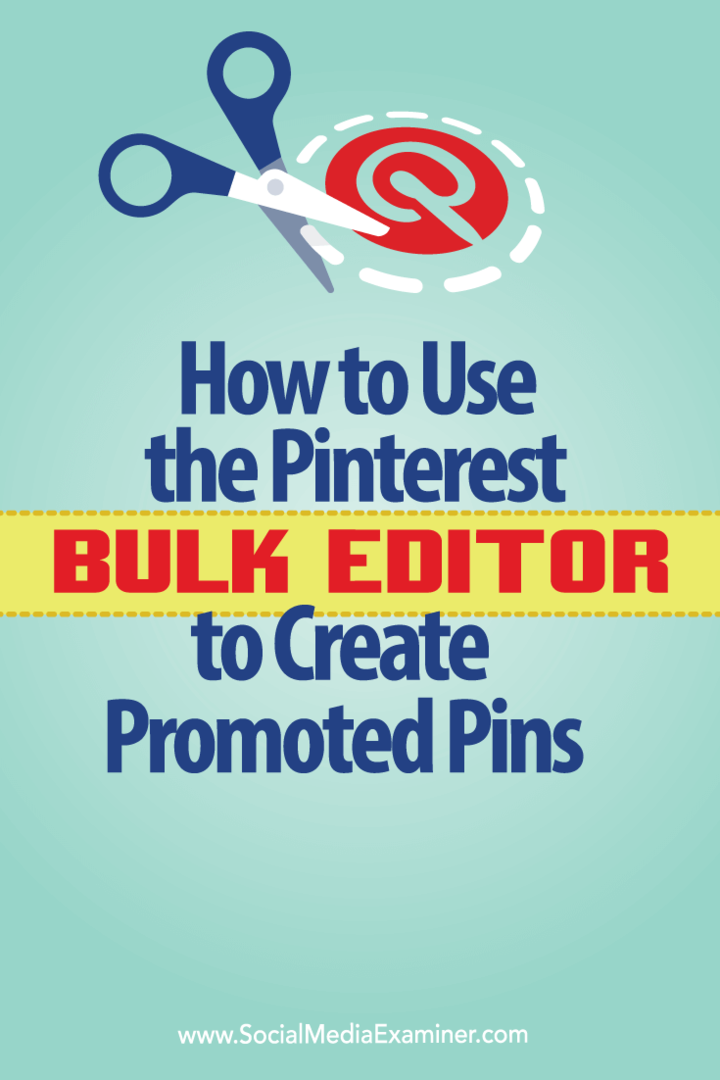 modifier en bloc les épingles Pinterest promues