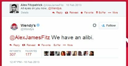 réponse personnalisée de wendys sur twitter