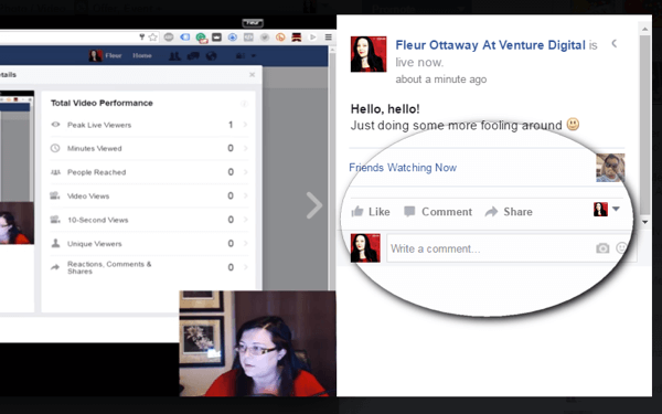 facebook live view commentaires sur le bureau