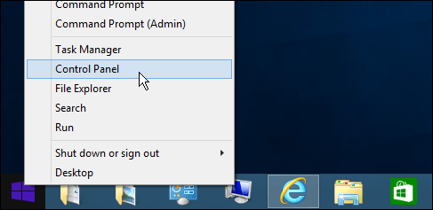 Panneau de configuration Windows 8