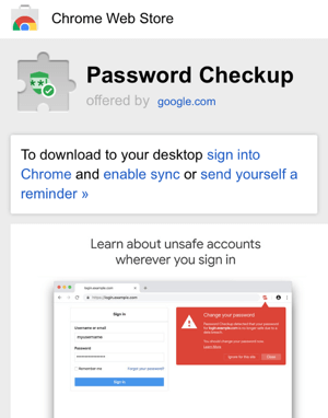 Extension Chrome de vérification du mot de passe