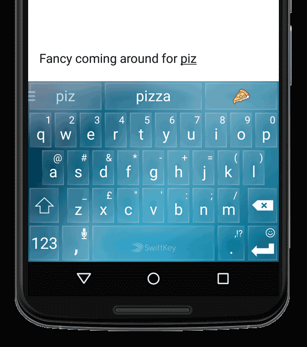 La correction automatique et les suggestions d'emoji sont deux fonctionnalités du clavier SwiftKey.