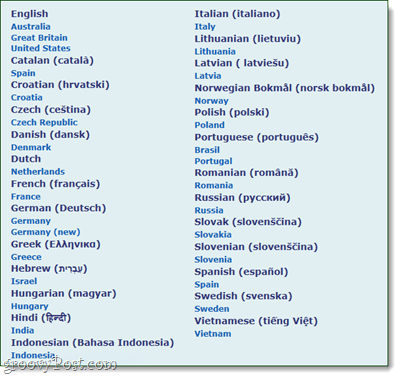 liste des langues speckie