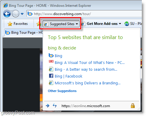 Internet Explorer 8 - les sites suggérés sont ennuyeux!