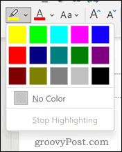 surligner les couleurs dans powerpoint