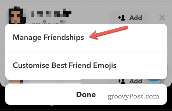 Gérer les amitiés sur Snapchat