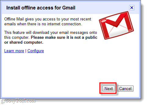 installer un accès hors ligne pour gmail