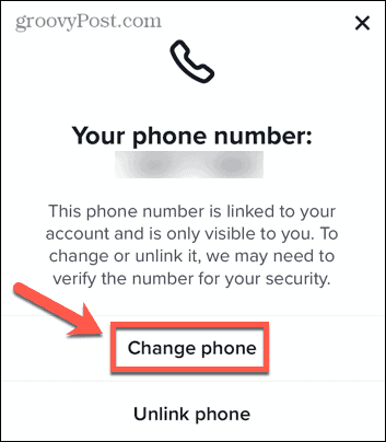 tiktok changer de numéro de téléphone