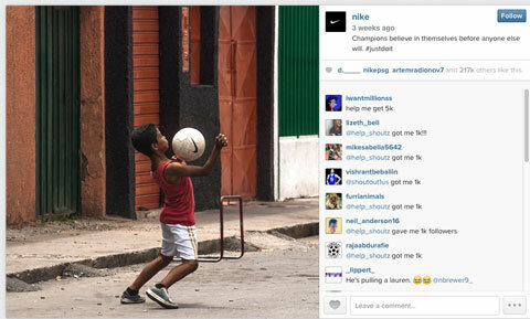 image instagram de la coupe du monde nike avec le hashtag #justdoit