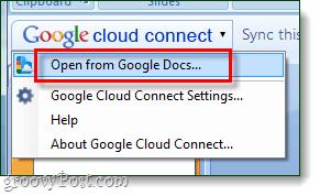 google cloud connect menu ouvert - via googledocs blogspot