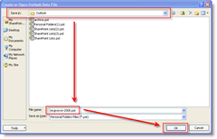 Comment créer des fichiers PST à l'aide d'Outlook 2003 ou Outlook 2007