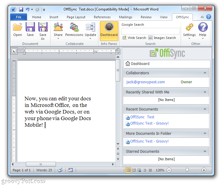 Modifiez vos documents n'importe où: OffiSync + Mobile Google Docs + Microsoft Word