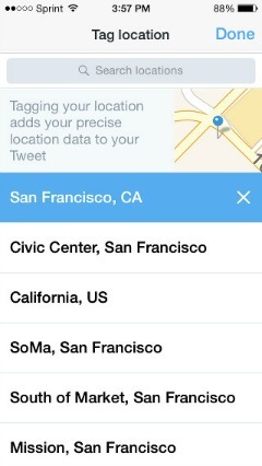 Twitter et Foursquare s'associent pour ajouter un emplacement aux tweets