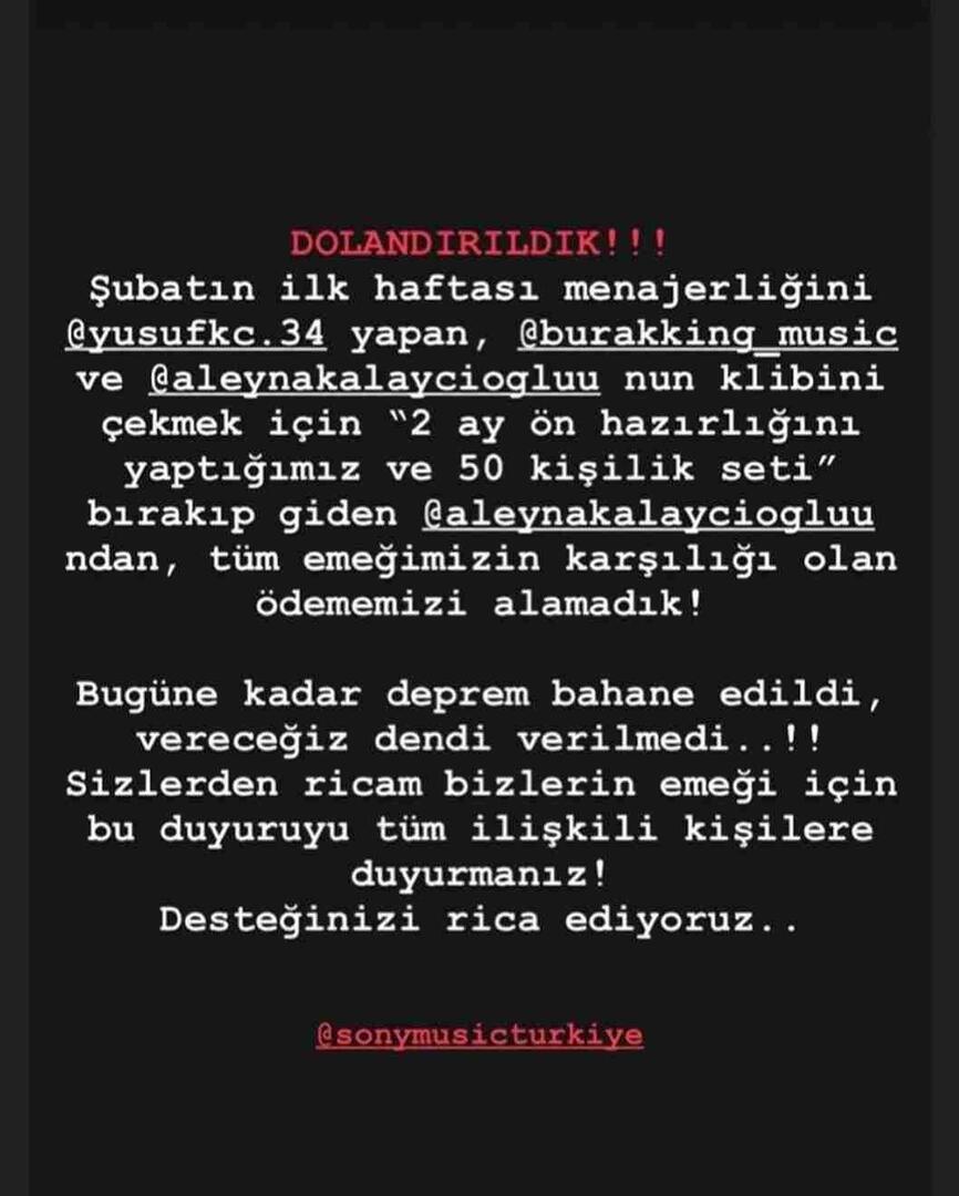 L'affirmation concernant Burak King et Aleyna Kalaycıoğlu a choqué