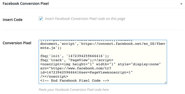 plugin de pixel de conversion facebook