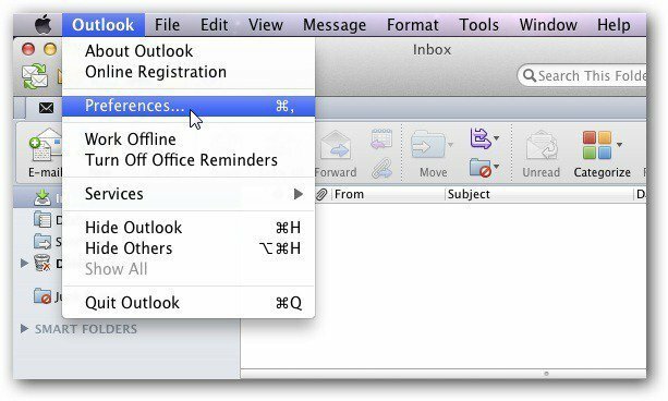 Préférences Outlook Mac
