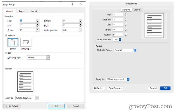 Marges personnalisées dans Word sur Windows et Mac