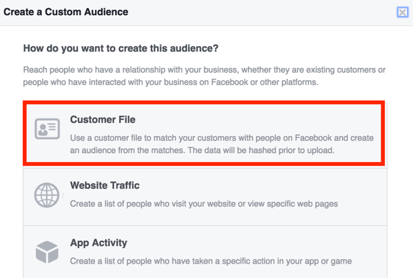 facebook créer une audience personnalisée