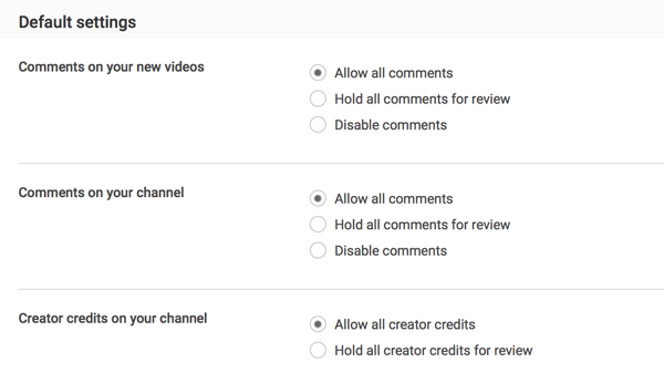 Vous pouvez autoriser tous les commentaires lors de leur soumission ou choisir de les conserver pour examen en fonction de vos préférences de modération YouTube.
