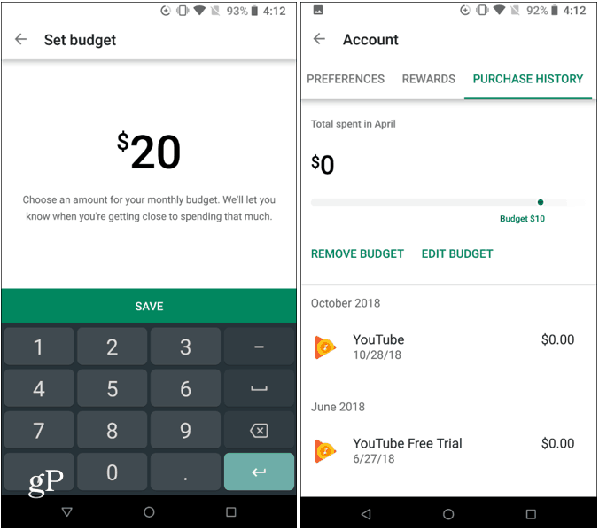 Définir le budget Google Play