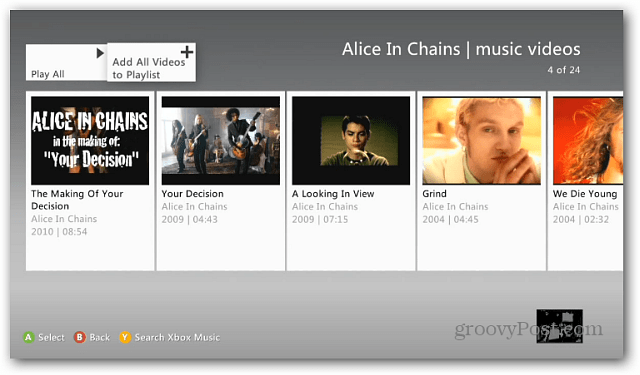Playlists de musique Xbox
