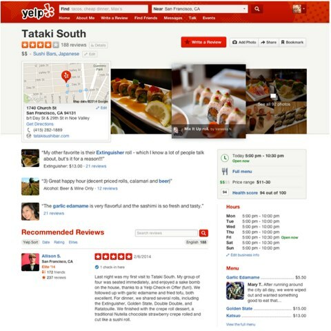 yelp nouvelle interface