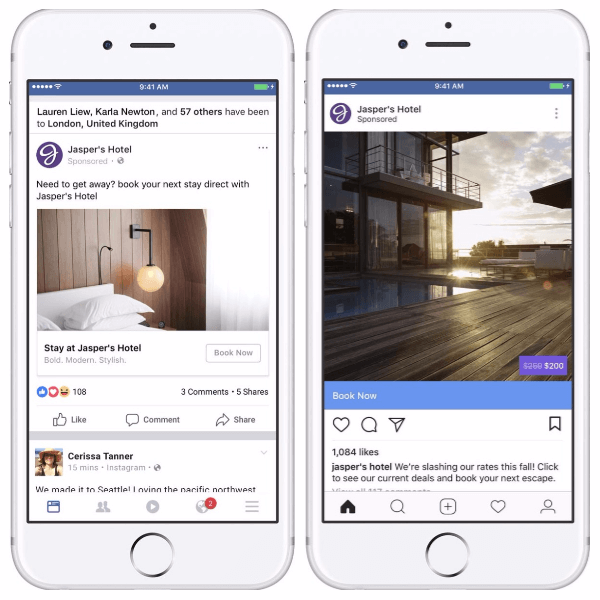Facebook ajoute un contexte social et des superpositions aux publicités dynamiques pour les voyages.