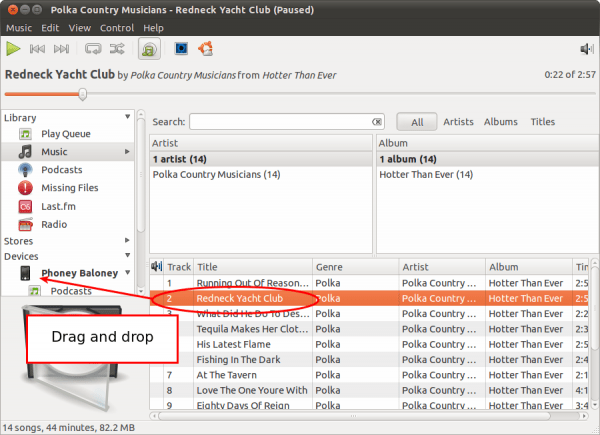Copier des chansons vers / depuis l'iPhone dans Ubuntu