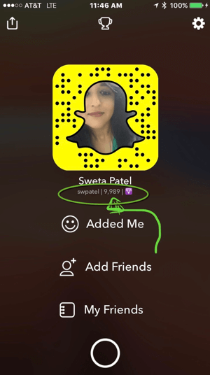 Vous pouvez afficher le score instantané de tous les utilisateurs de Snapchat qui vous suivent.