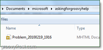 le fichier des étapes du problème Windows 7 sera à l'intérieur du fichier zip