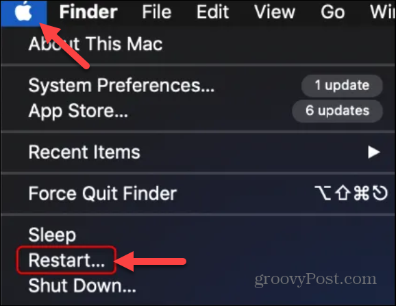 redémarrer l'ordinateur Mac