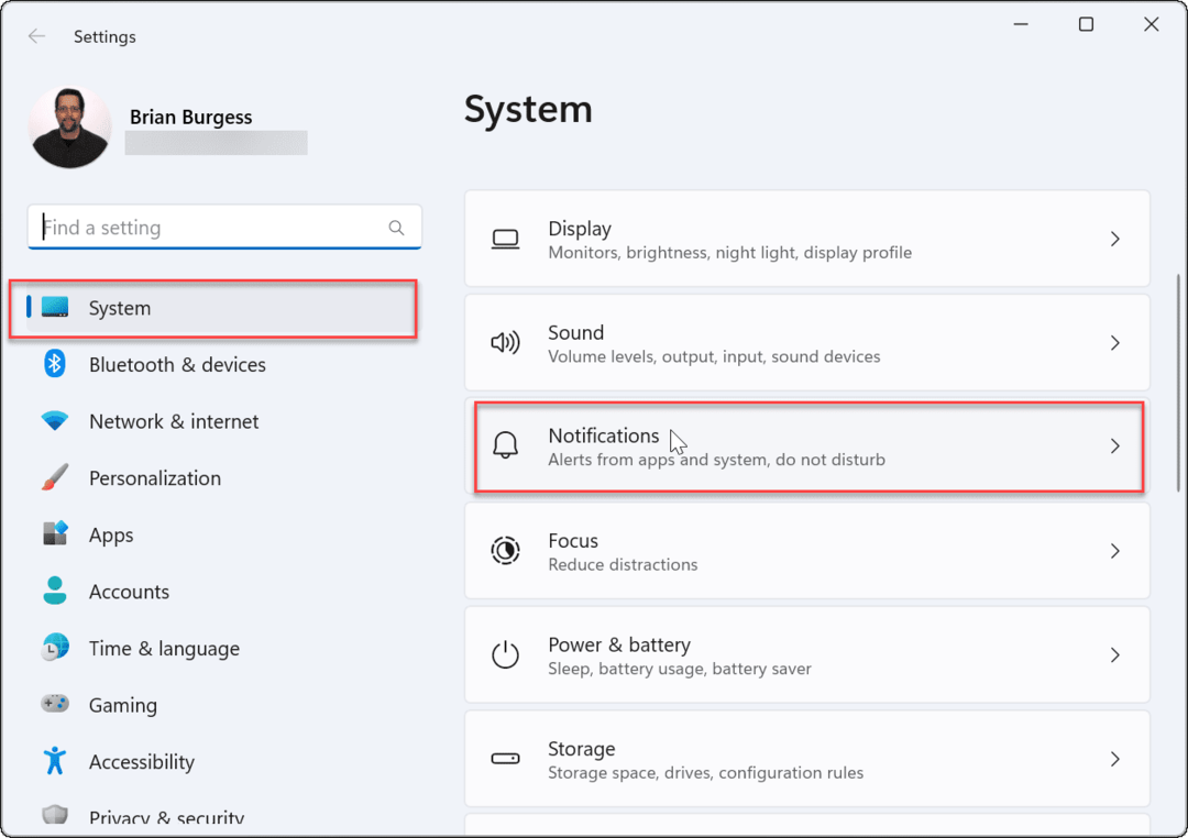 Notifications système bloquer les notifications sur Windows 11